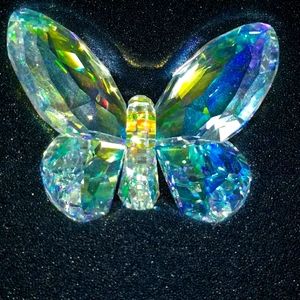 FINAL PRICE Rare Swarovski crystal Aurora Borealis crystal butterfly w box COA